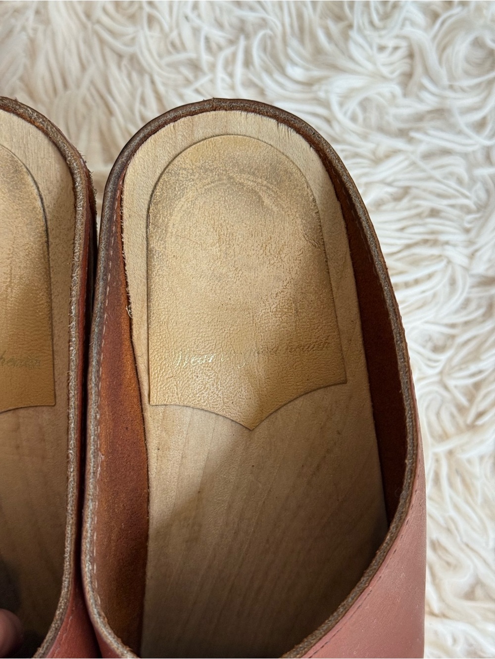 No. 6 New School Wedge Clogs Bourbon Brown Leather Wood Platform Size 38 - Picture 4 of 7